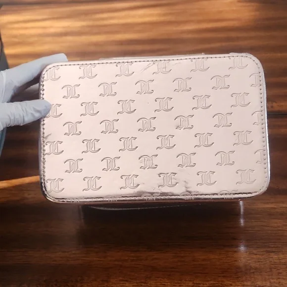 Juicy Couture Metallic Rose Gold Travel Cosmetic Case - Picture 7 of 16